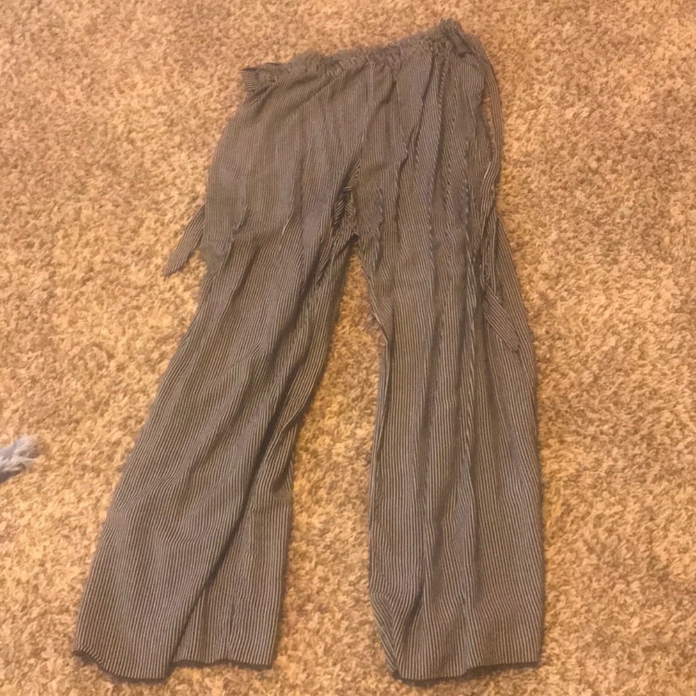 Striped Flare Leg Pants